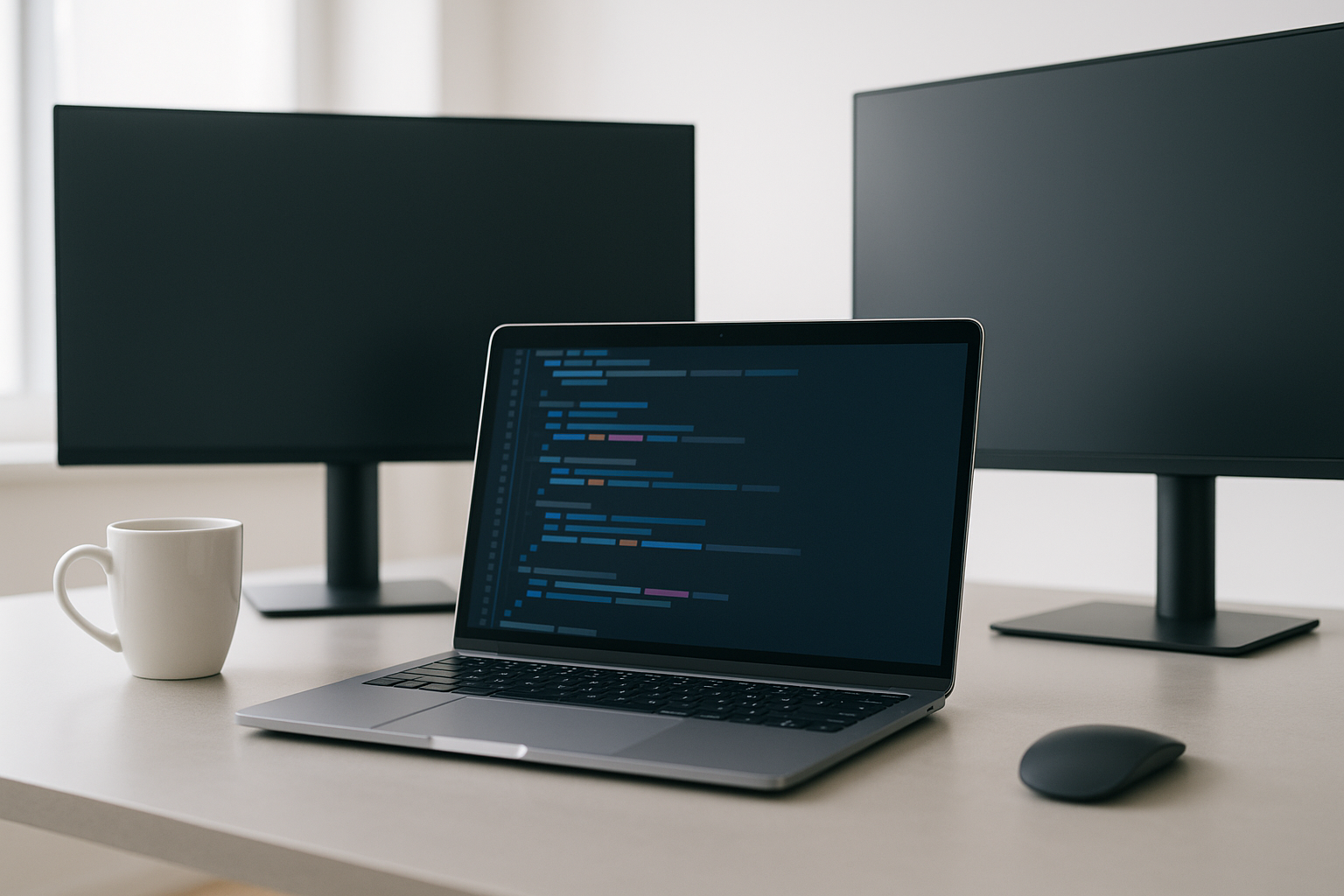 Clean web development workspace without text